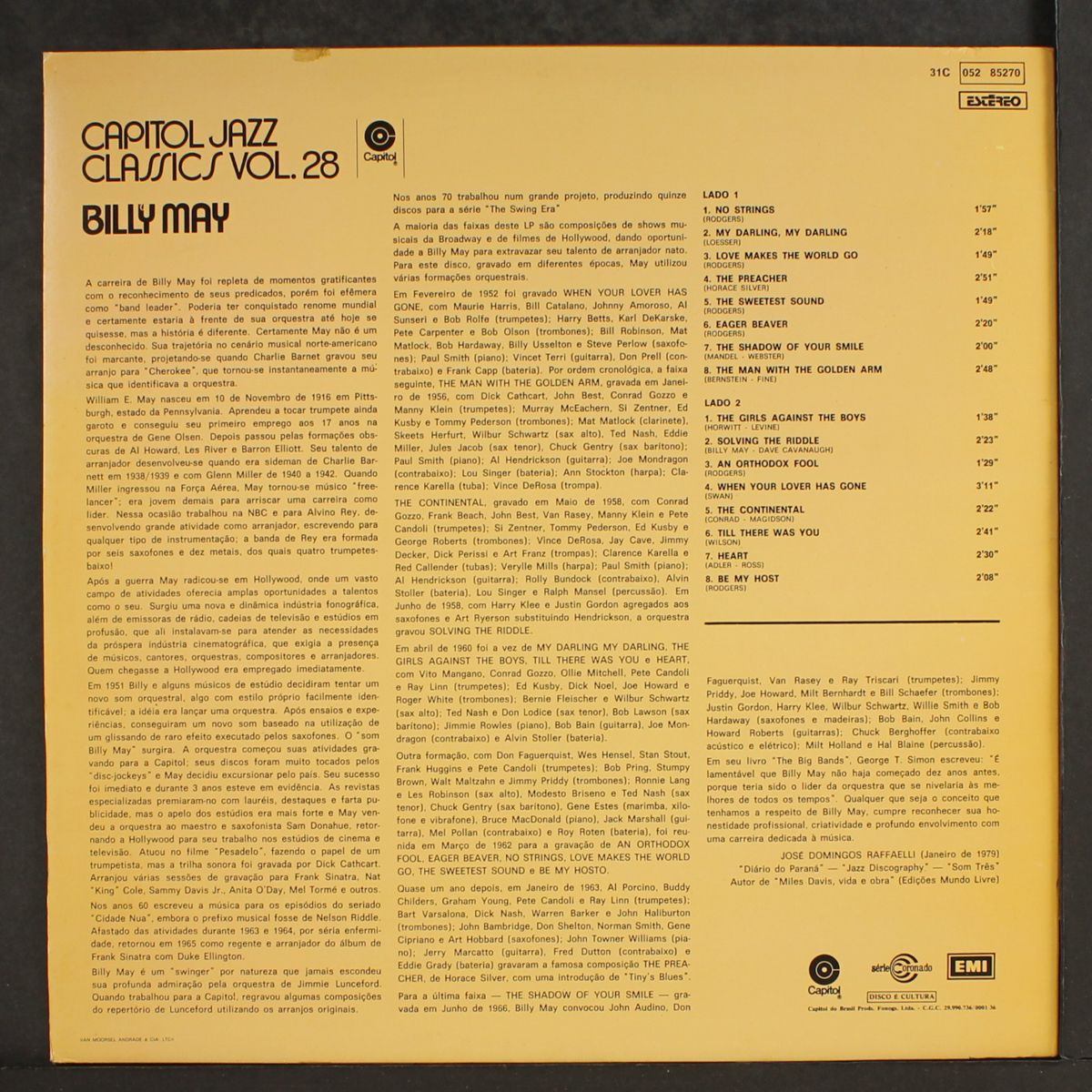 capitol jazz classics; vol. 28 by BILLY MAY