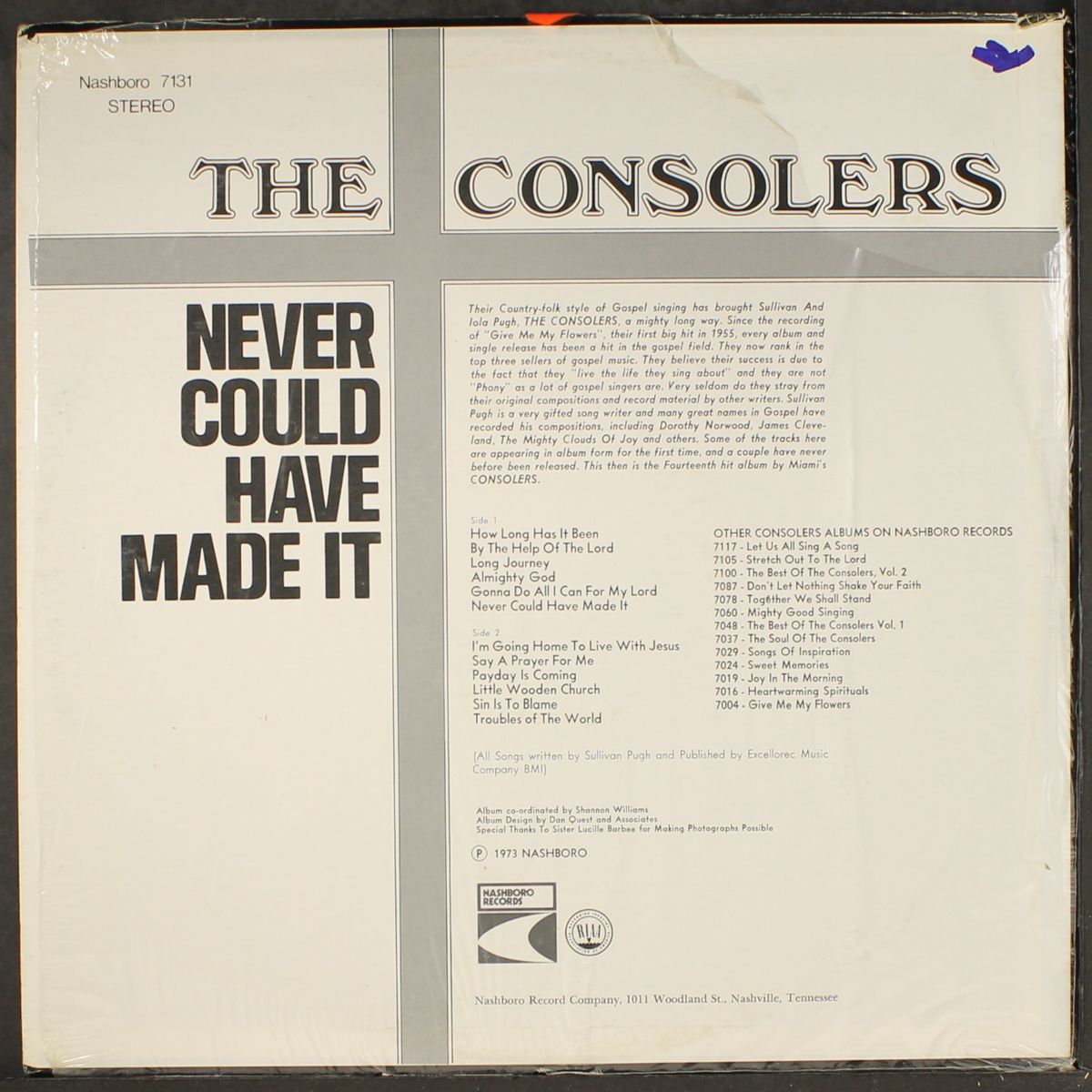 never could have made it by CONSOLERS
