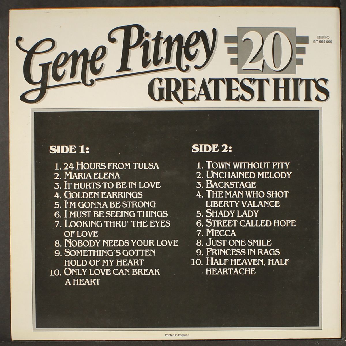 20 greatest hits by GENE PITNEY