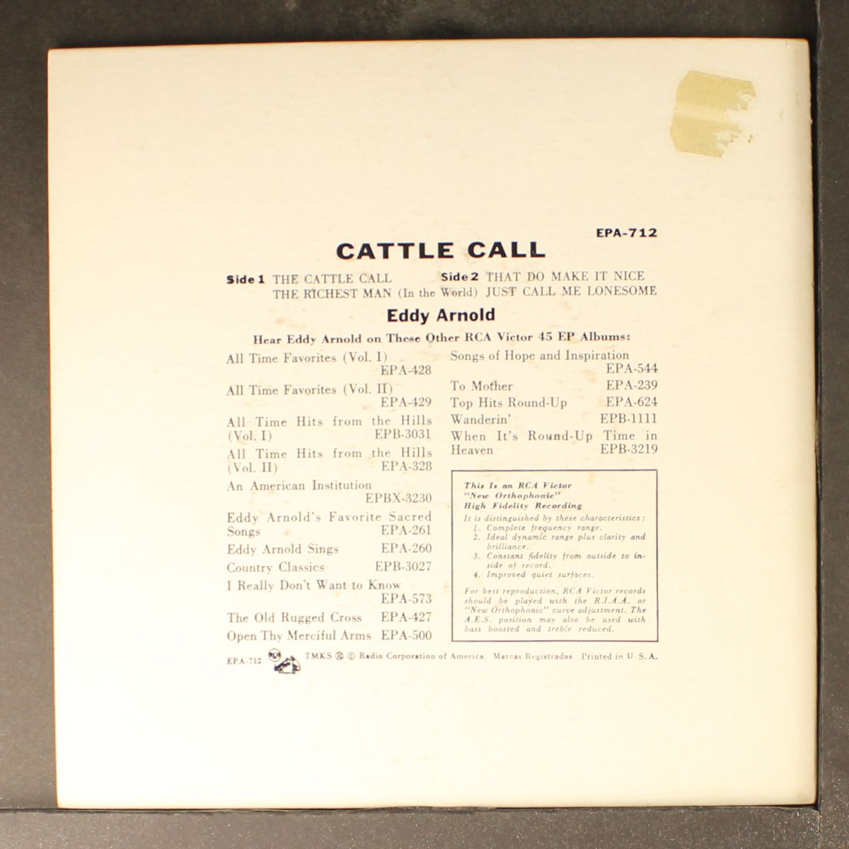 cattle call by EDDY ARNOLD