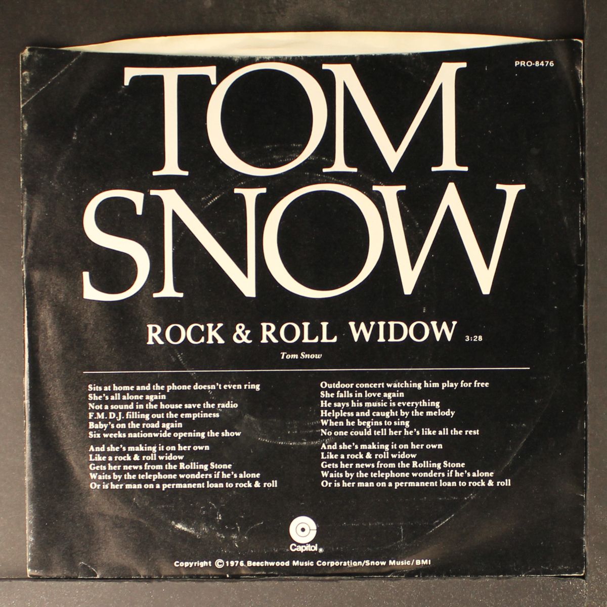 rock & roll widow by TOM SNOW