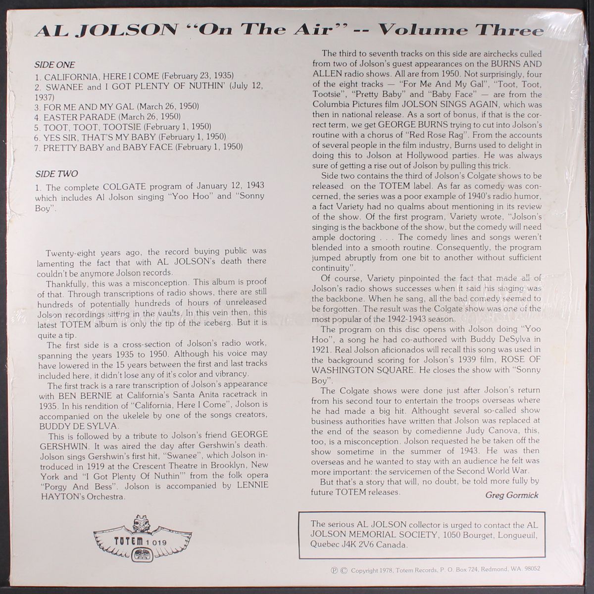 on the air, vol. 3 by AL JOLSON