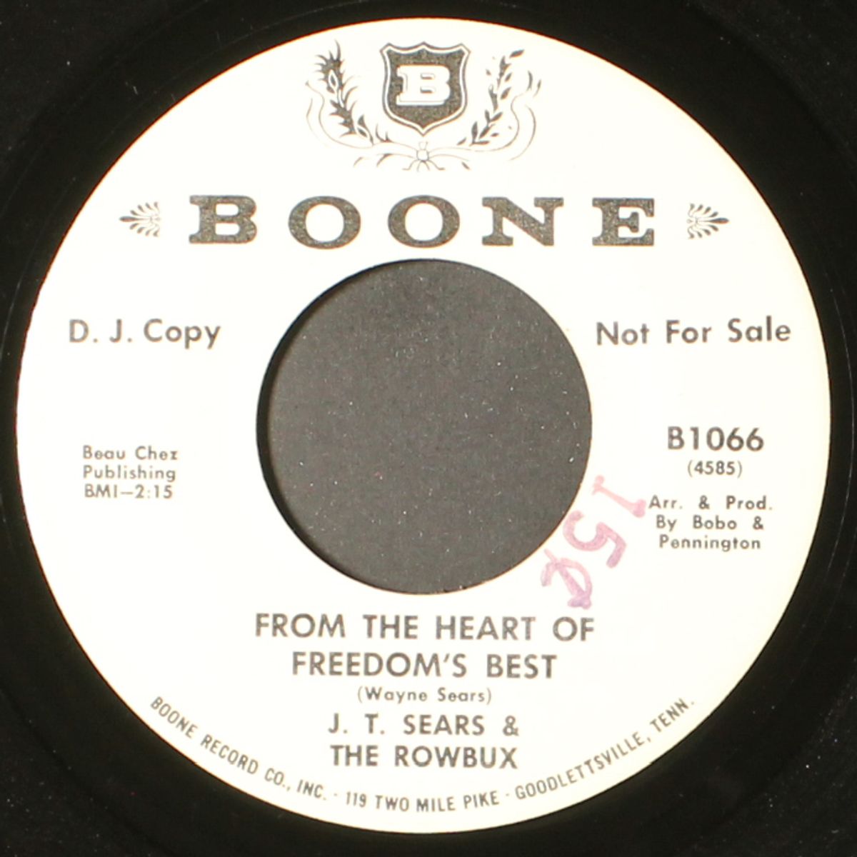 i won't be coming back / from the heart of freedom's best by J.T. SEARS & ROWBUX