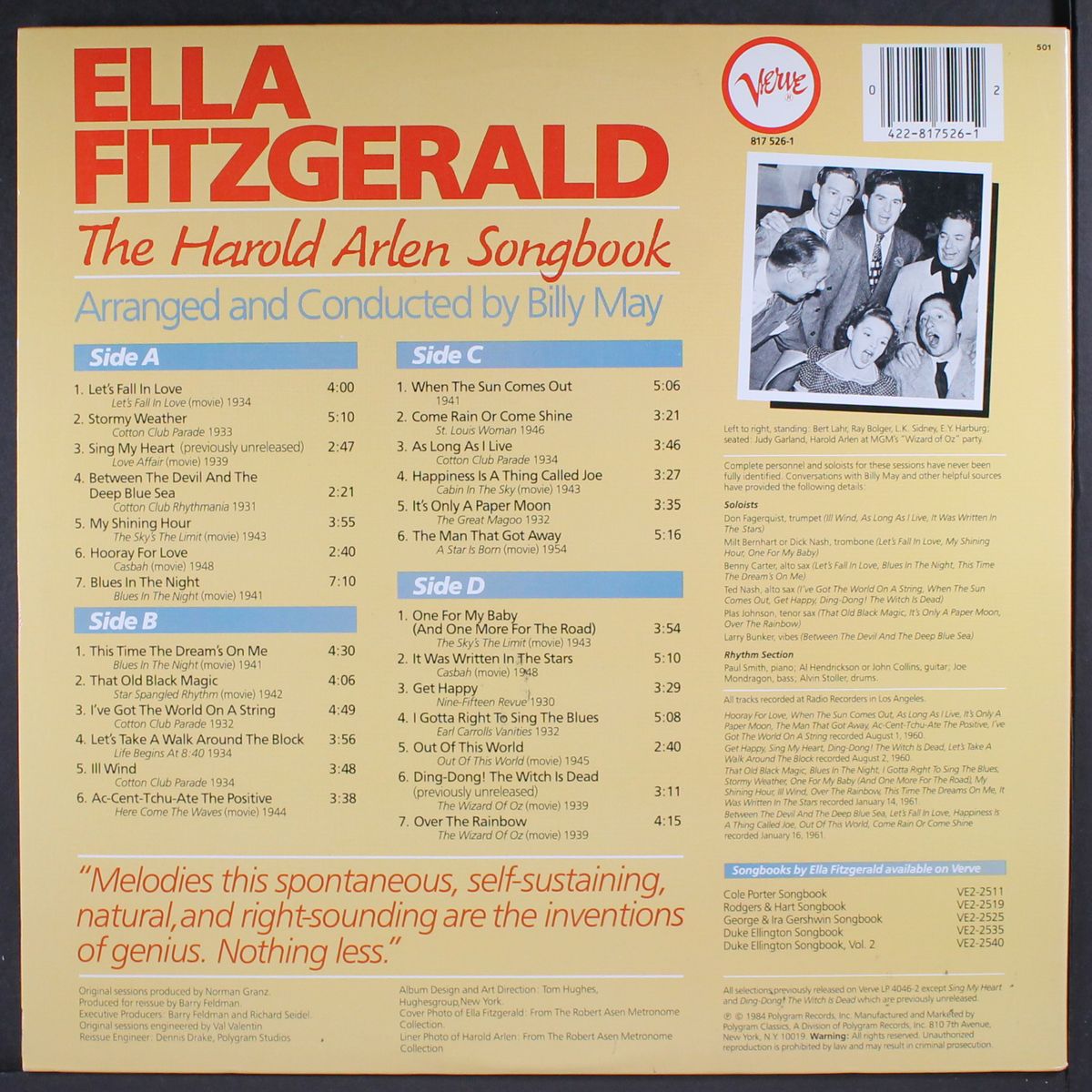 the harold arlen songbook by ELLA FITZGERALD