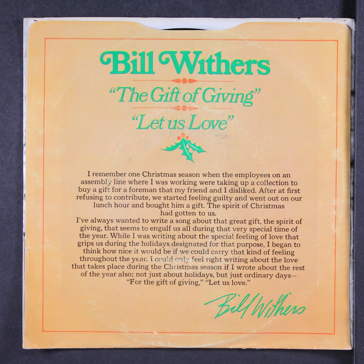 the gift of giving by BILL WITHERS