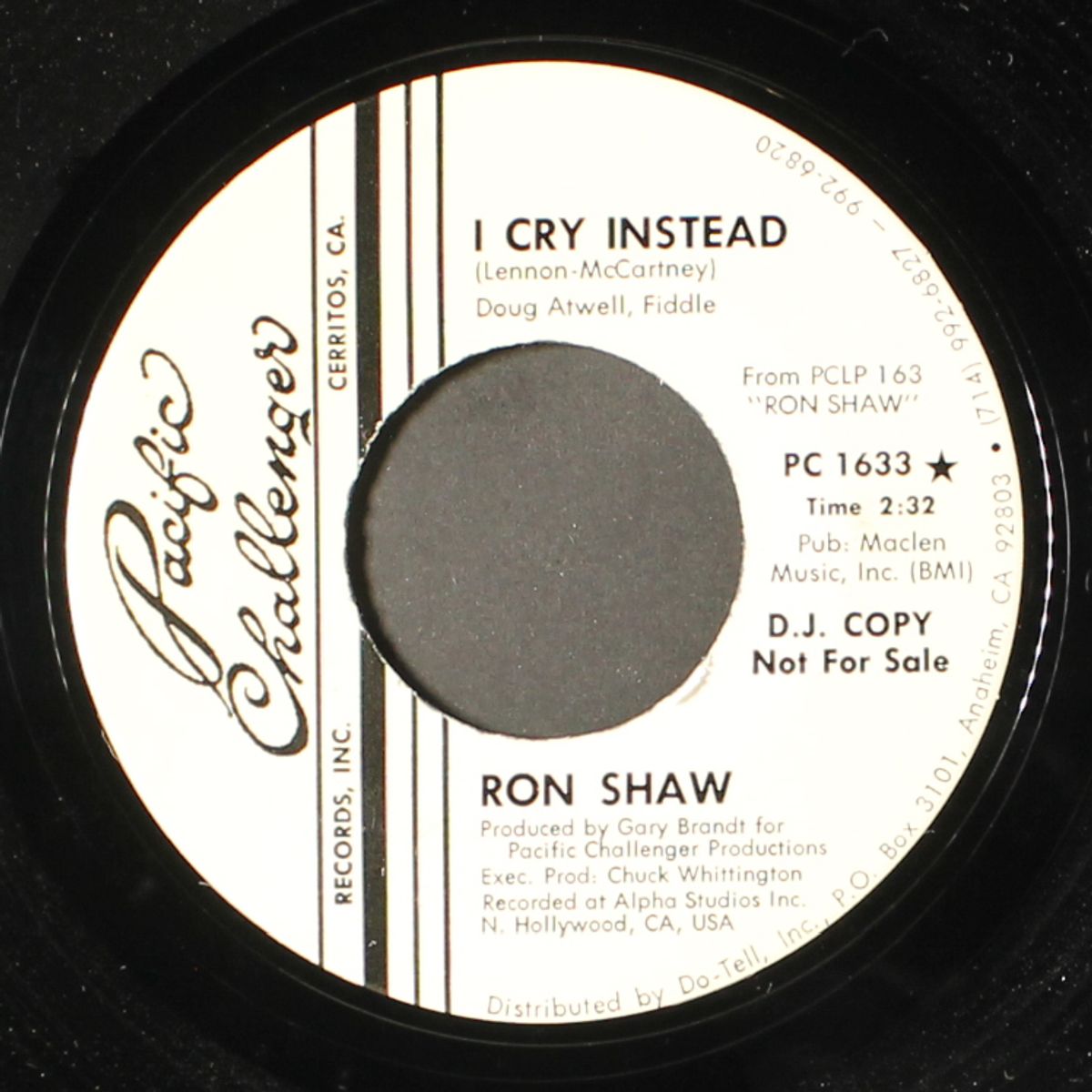 i cry instead / kansas city by RON SHAW