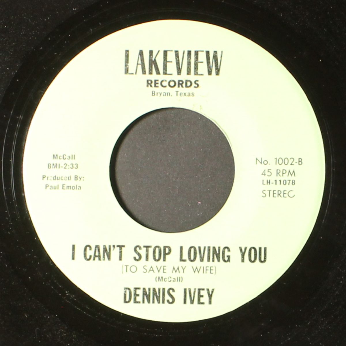 blue spanish eyes / i can't stop loving you by DENNIS IVEY
