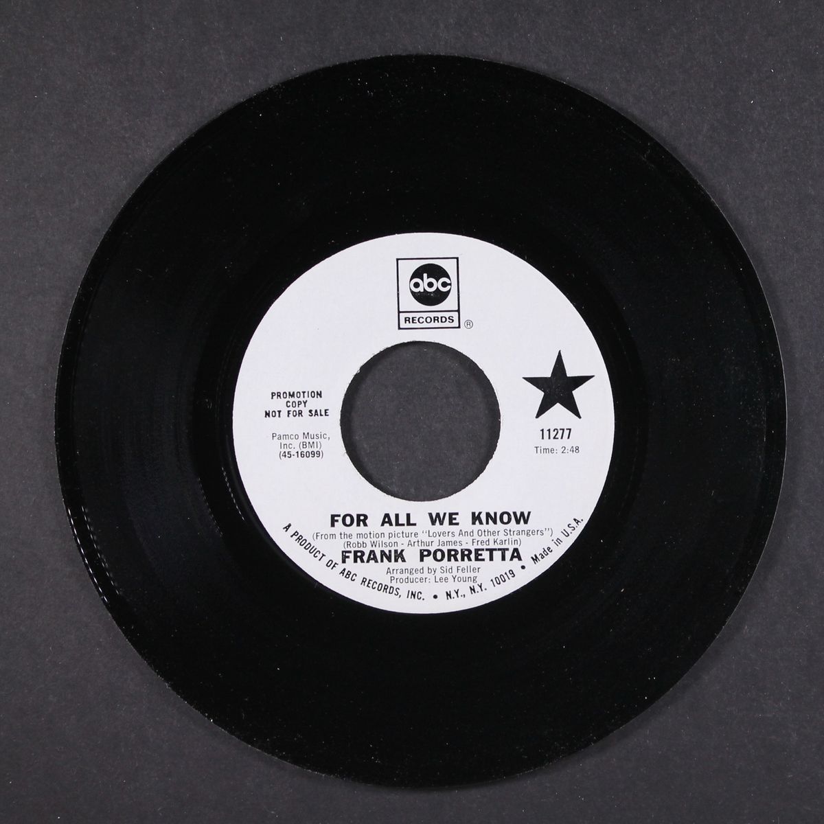 for all we know / fill the world with love by FRANK PORRETTA