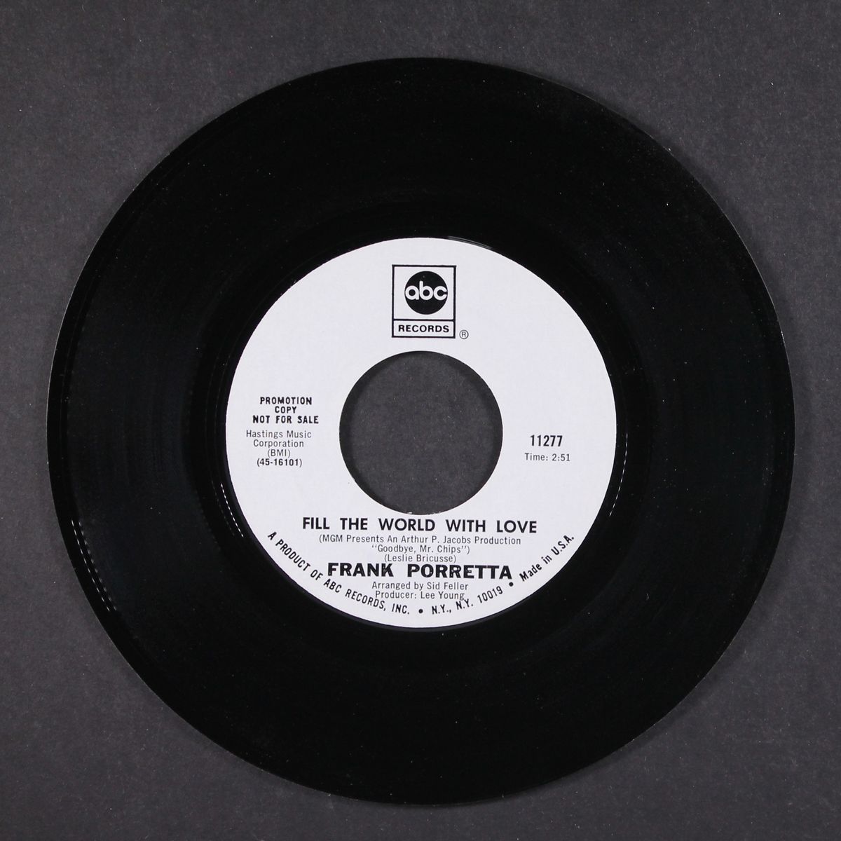 for all we know / fill the world with love by FRANK PORRETTA
