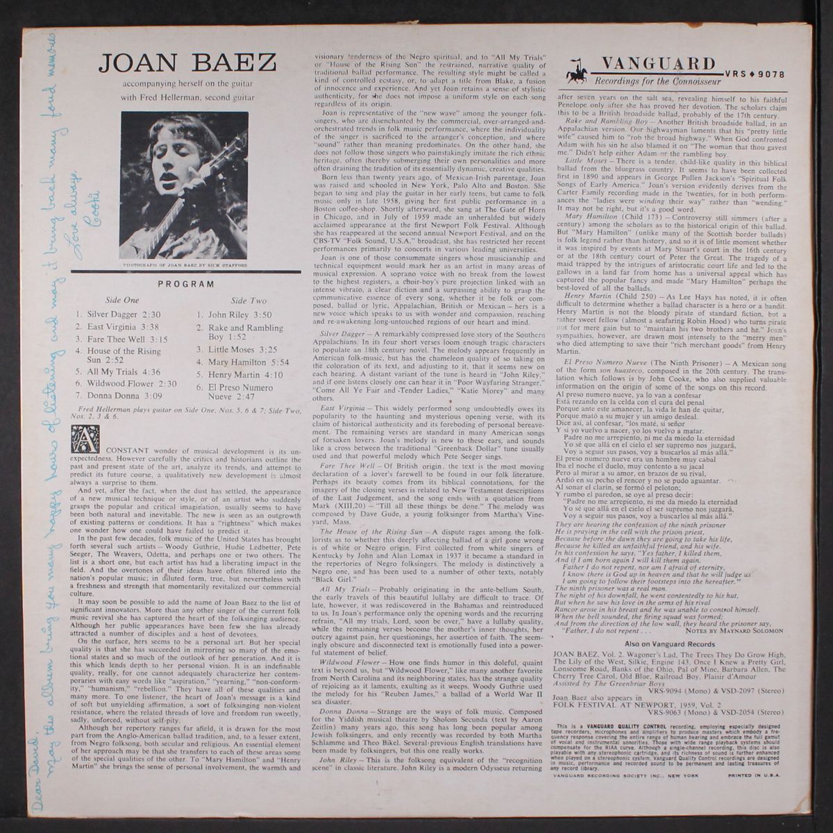 joan baez by JOAN BAEZ