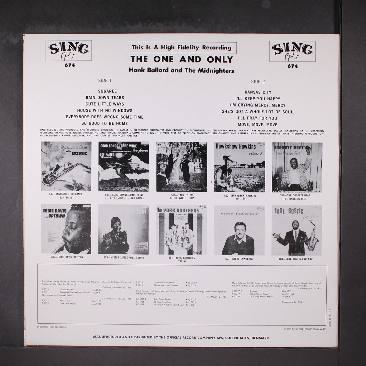 the one and only by HANK BALLARD & MIDNIGHTERS
