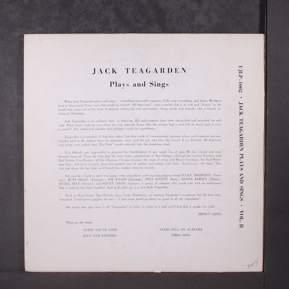 plays and sings by JACK TEAGARDEN