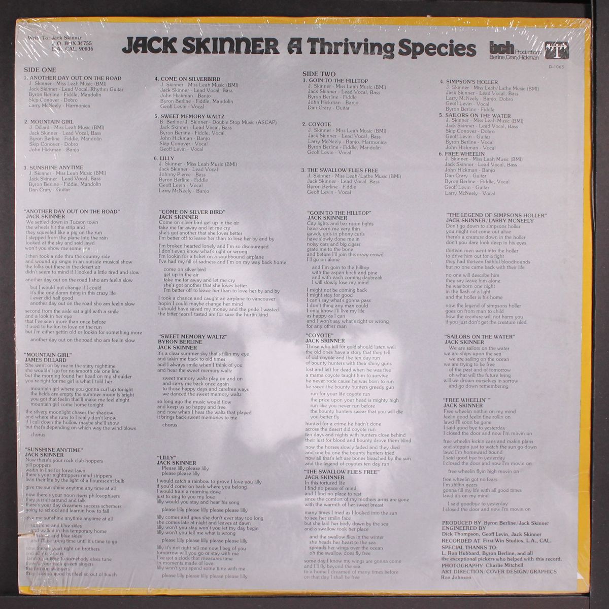 a thriving species by JACK SKINNER