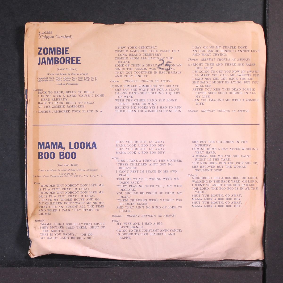 zombie jamboree / mama, looka boo boo by CALYPSO CARNIVAL