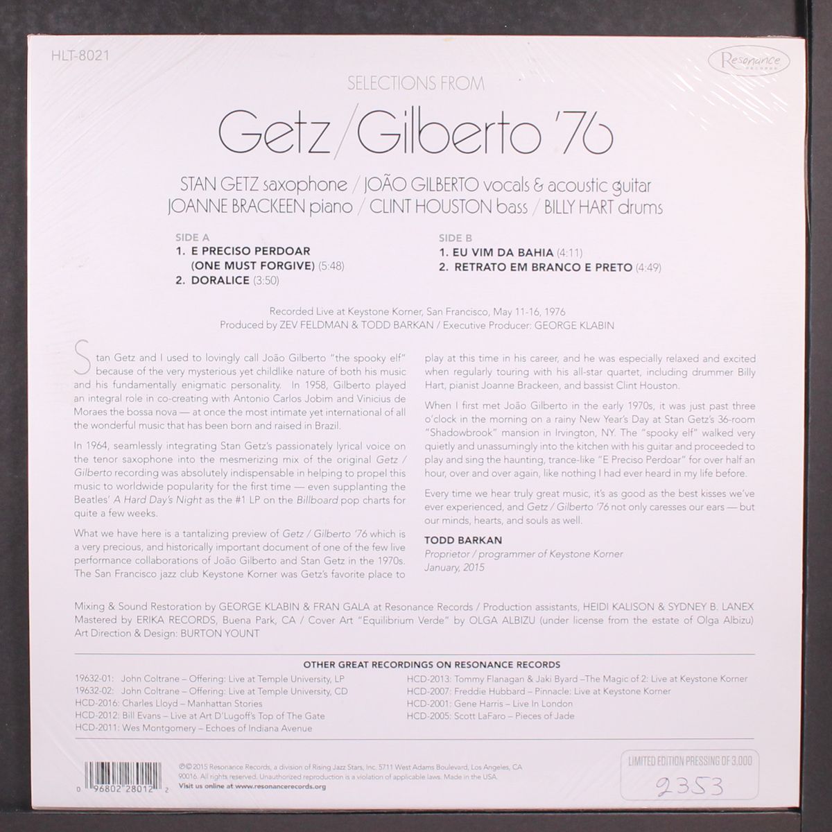 selections from getz/gilberto '76 by STAN GETZ & JOAO GILBERTO