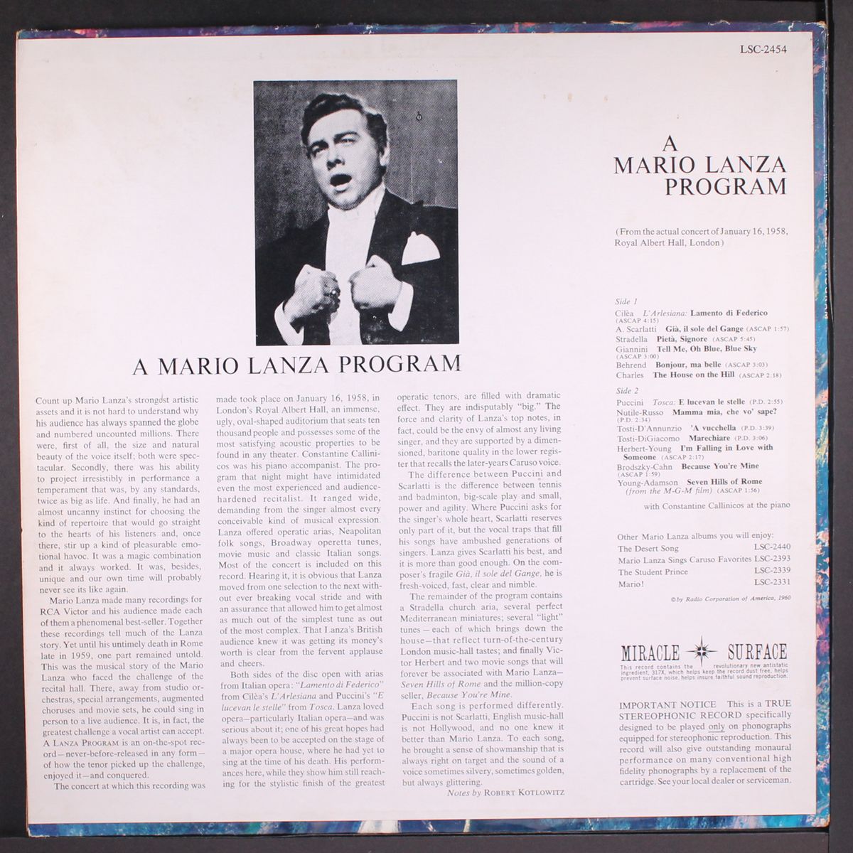 never before released by MARIO LANZA