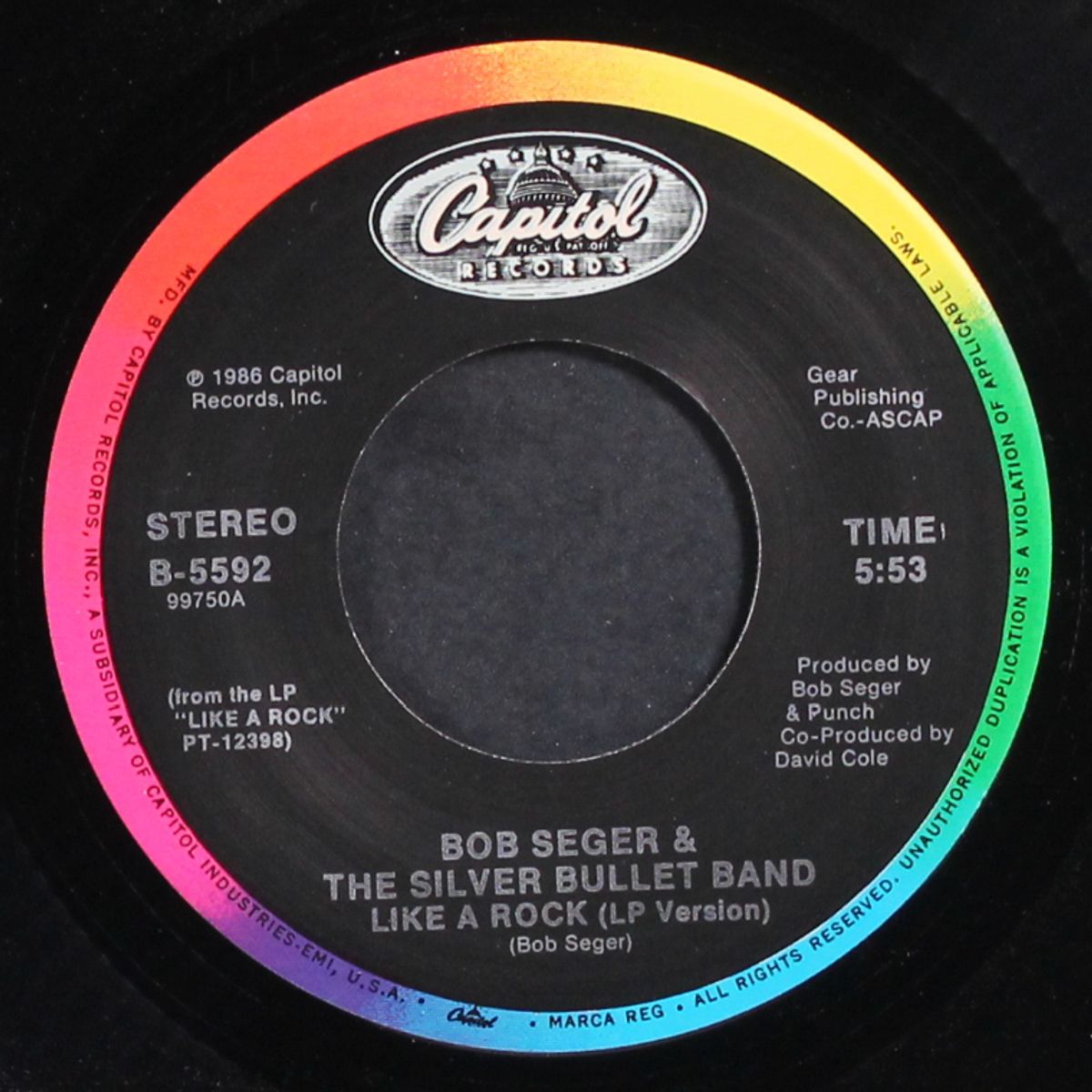like a rock / livin' inside my heart by BOB SEGER & SILVER BULLET BAND