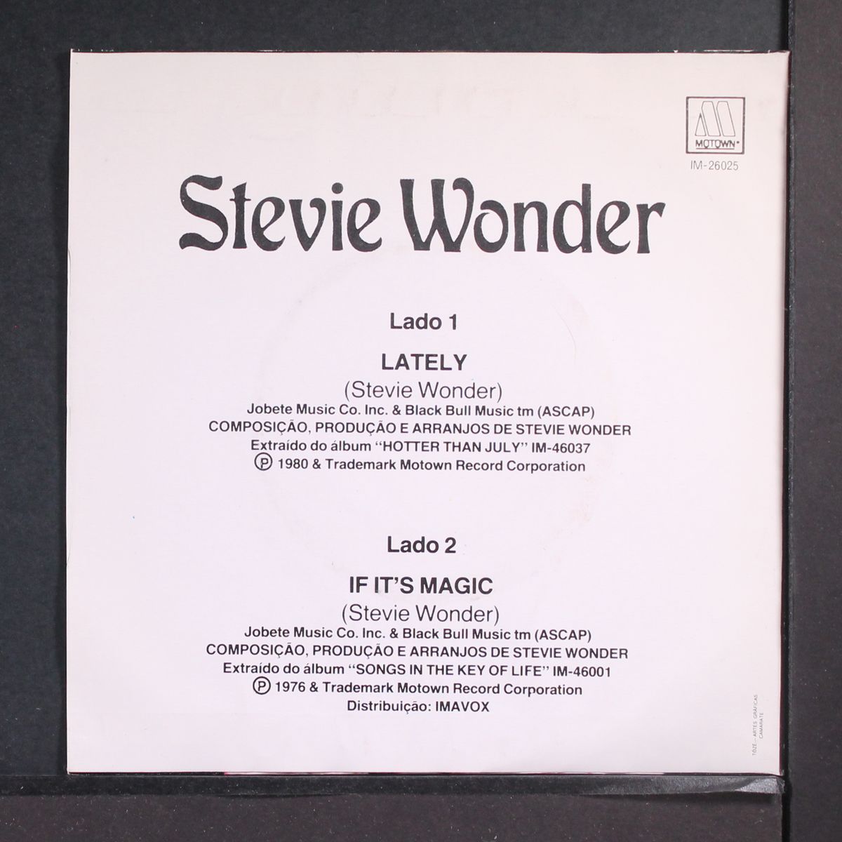 lately / if it's magic by STEVIE WONDER