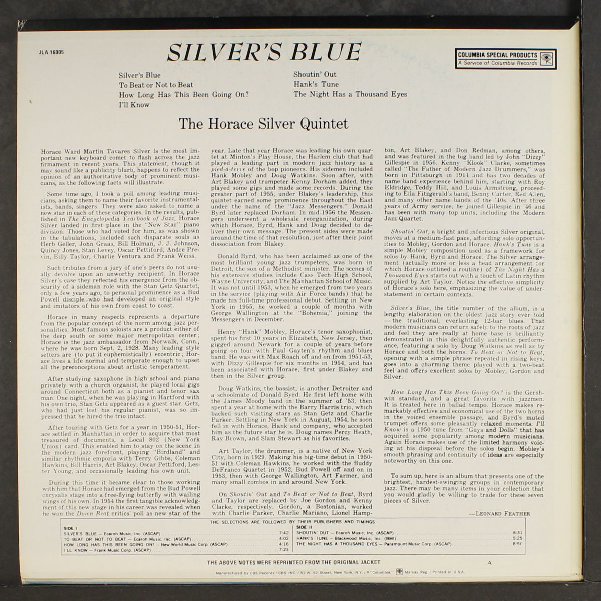 silver's blue by HORACE SILVER