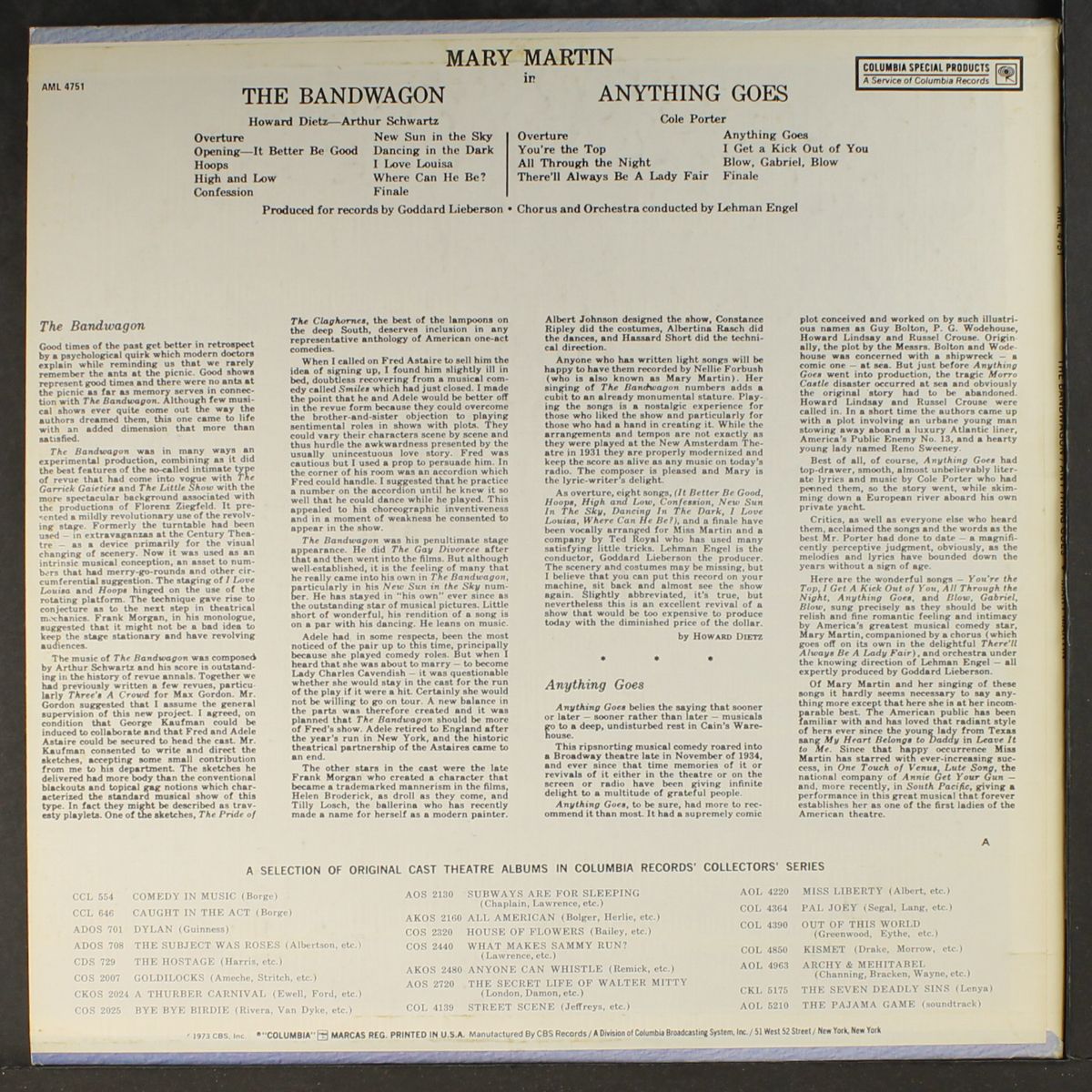 the bandwagon / anything goes by MARY MARTIN
