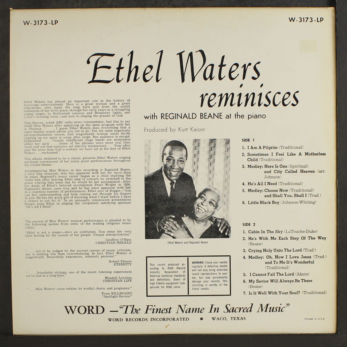 reminisces by ETHEL WATERS