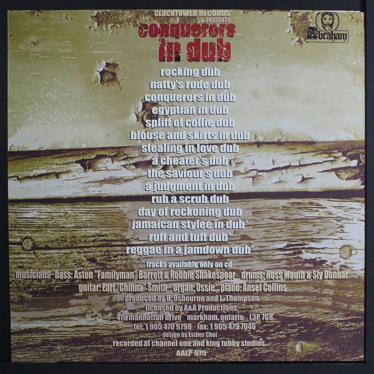 clocktower records presents...conquerors in dub by REVOLUTIONARIES