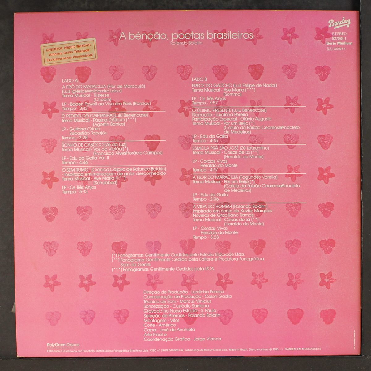 lp de poesias by ROLANDO BOLDRIN