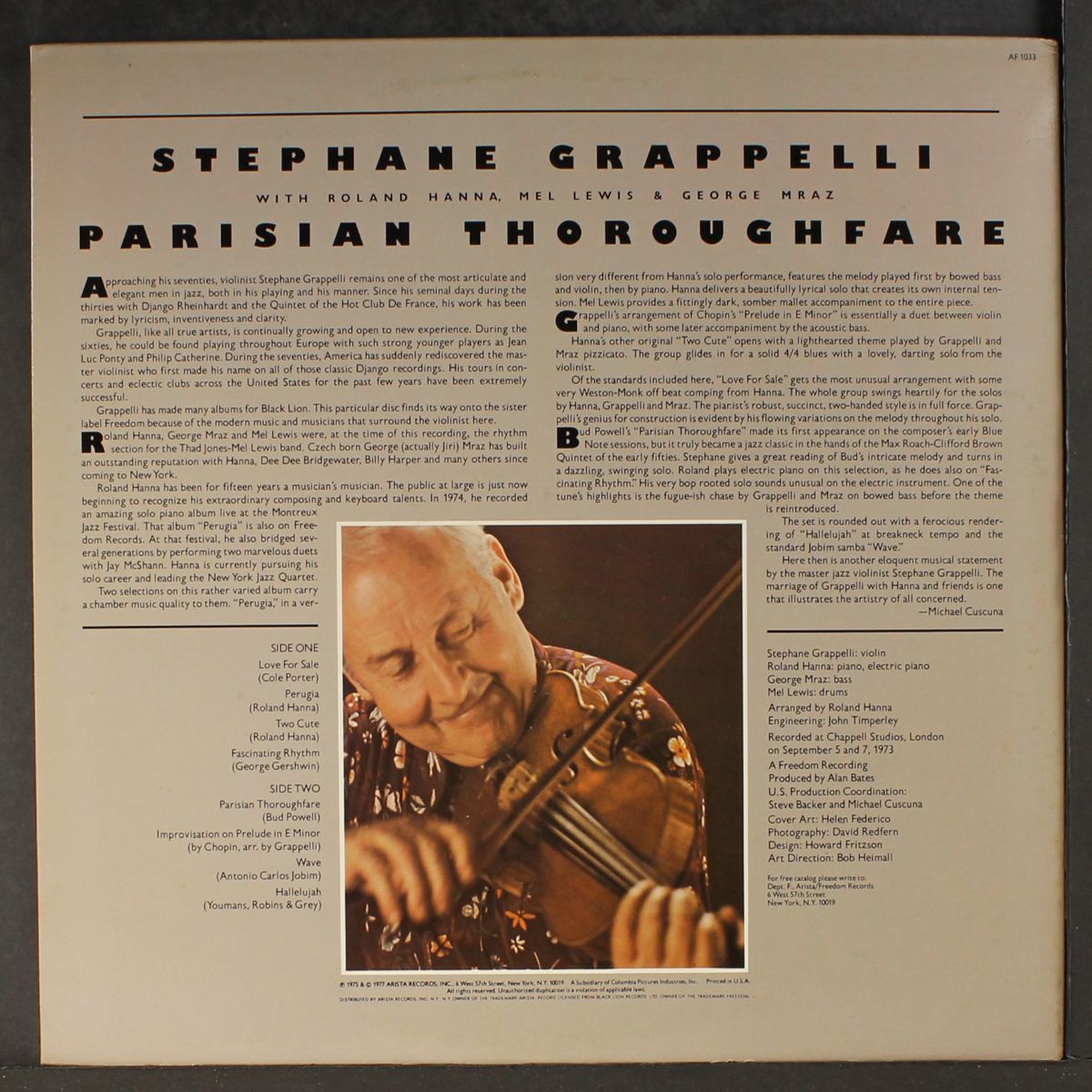 parisian thoroughfare by STEPHANE GRAPPELLI