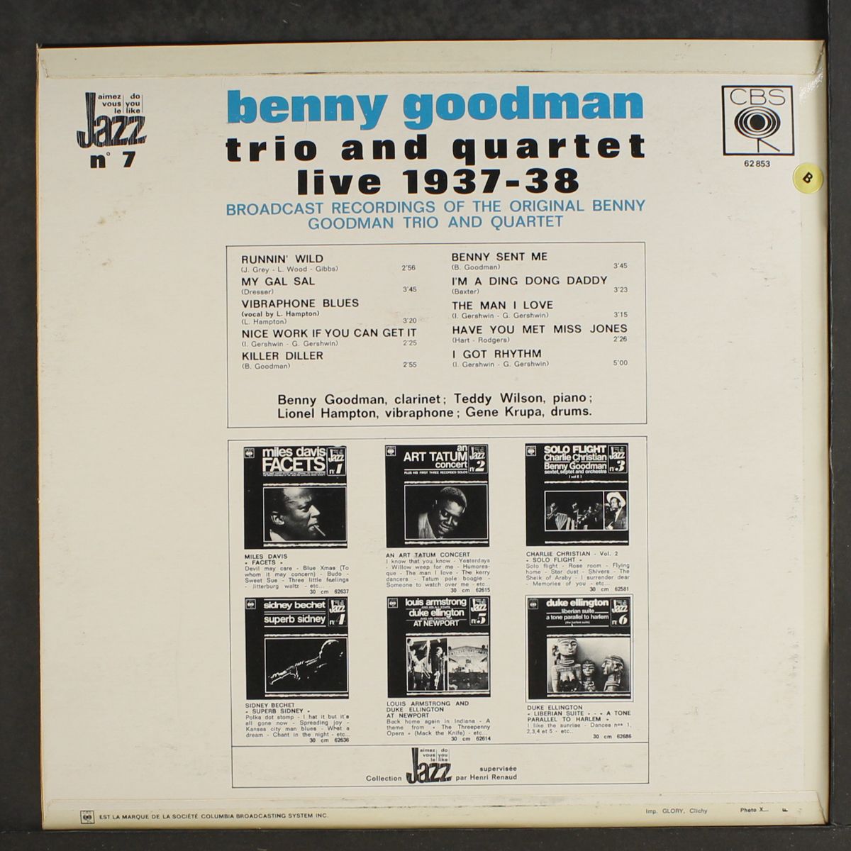 trio & quartet (1937-38) by BENNY GOODMAN