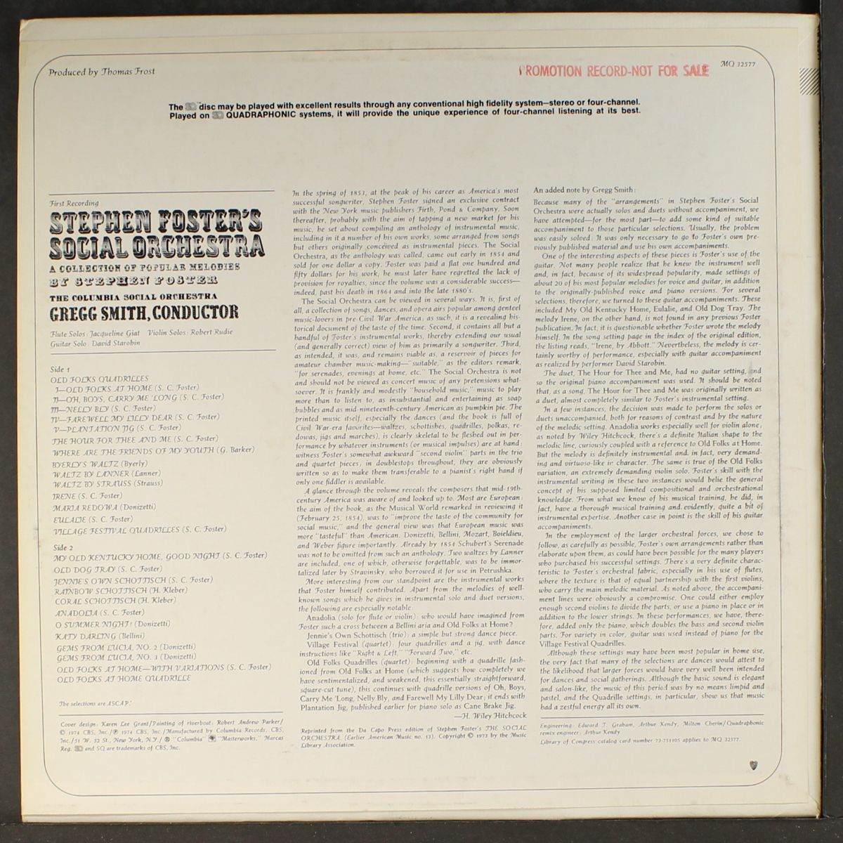 stephen foster's social orchestra by GREGG SMITH
