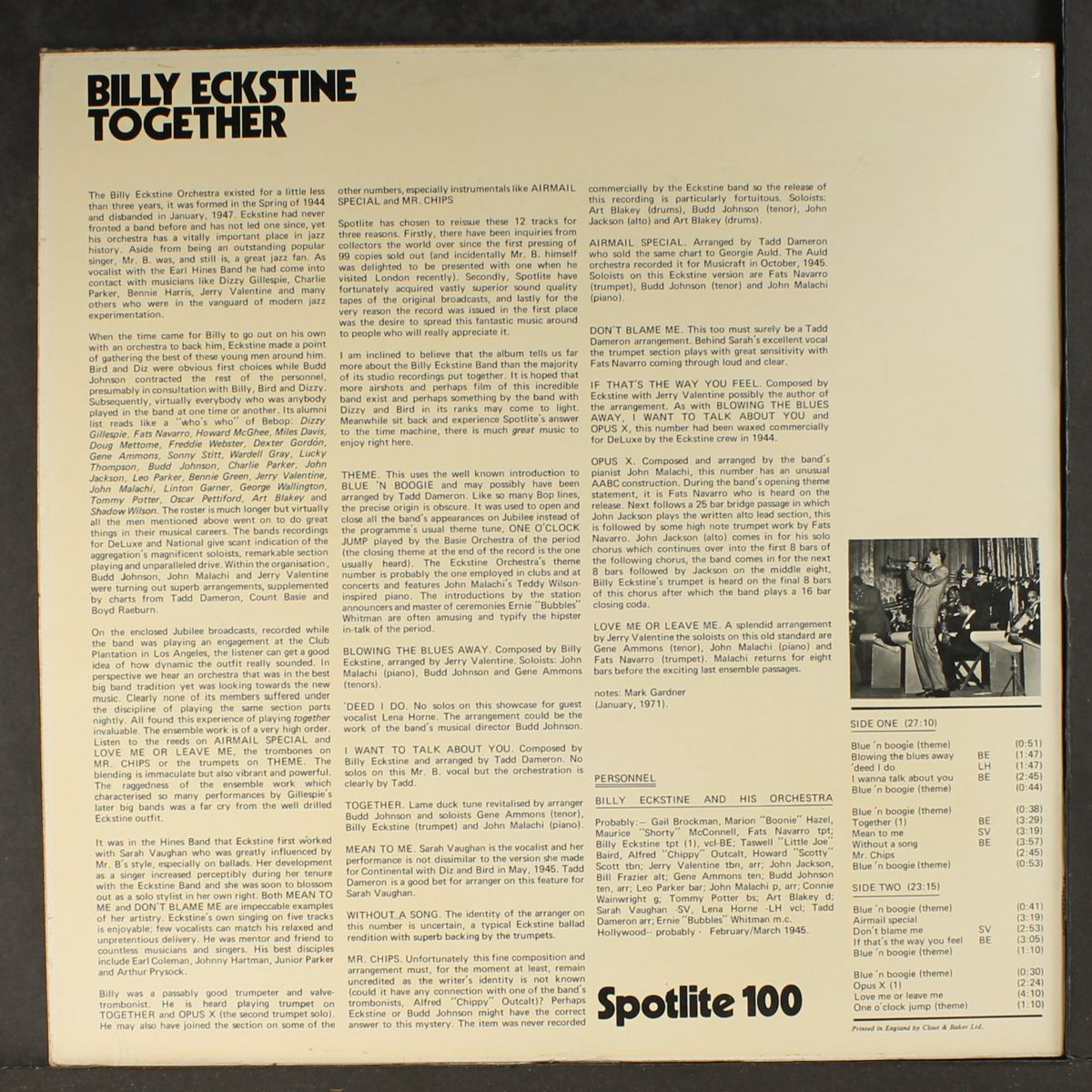 together by BILLY ECKSTINE