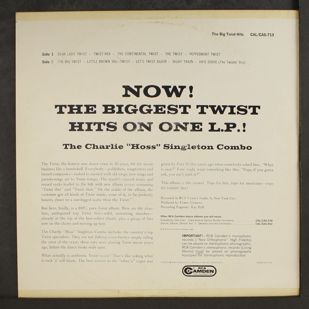 the big twist hits by CHARLIE 'HOSS' SINGLETON