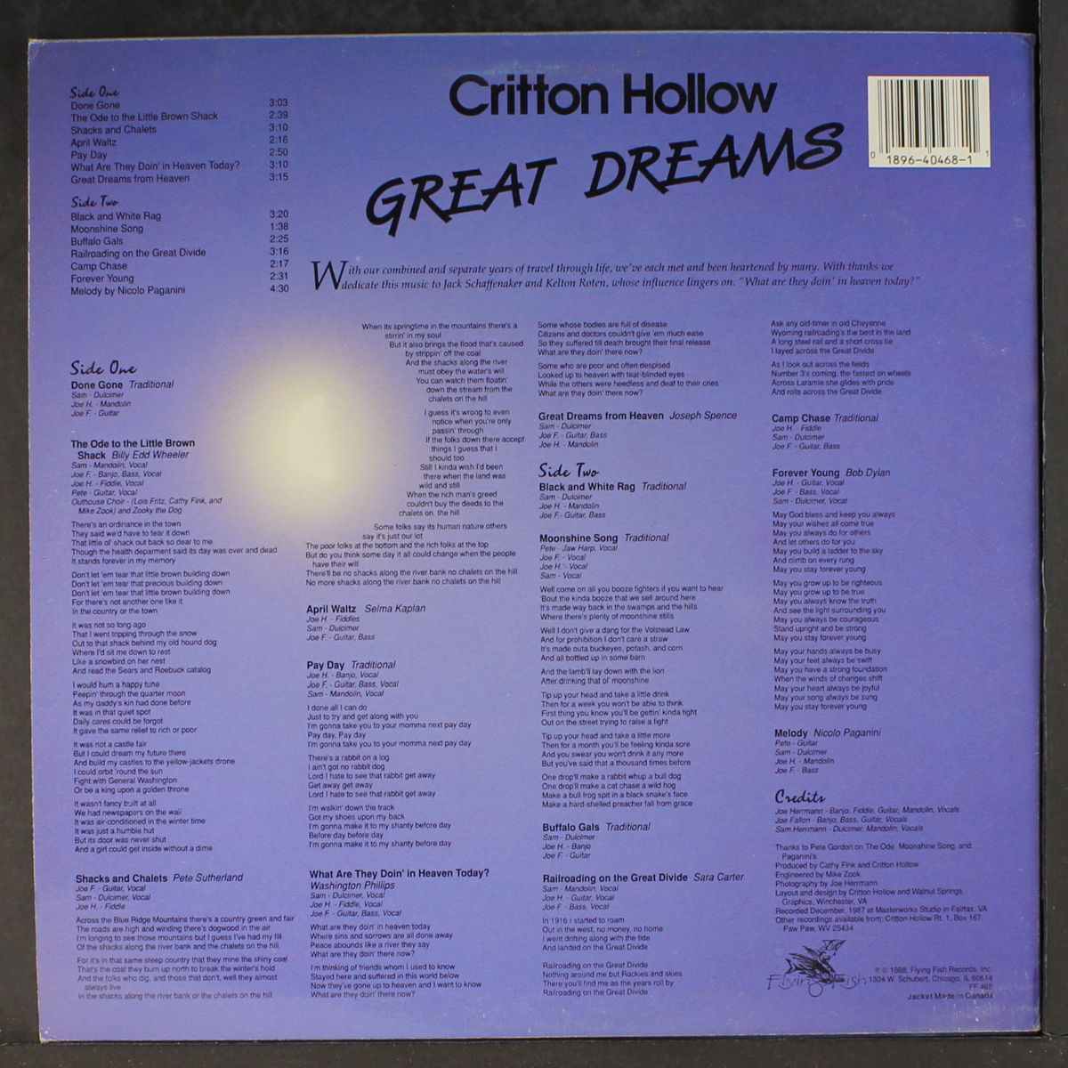 great dreams by CRITTON HOLLOW