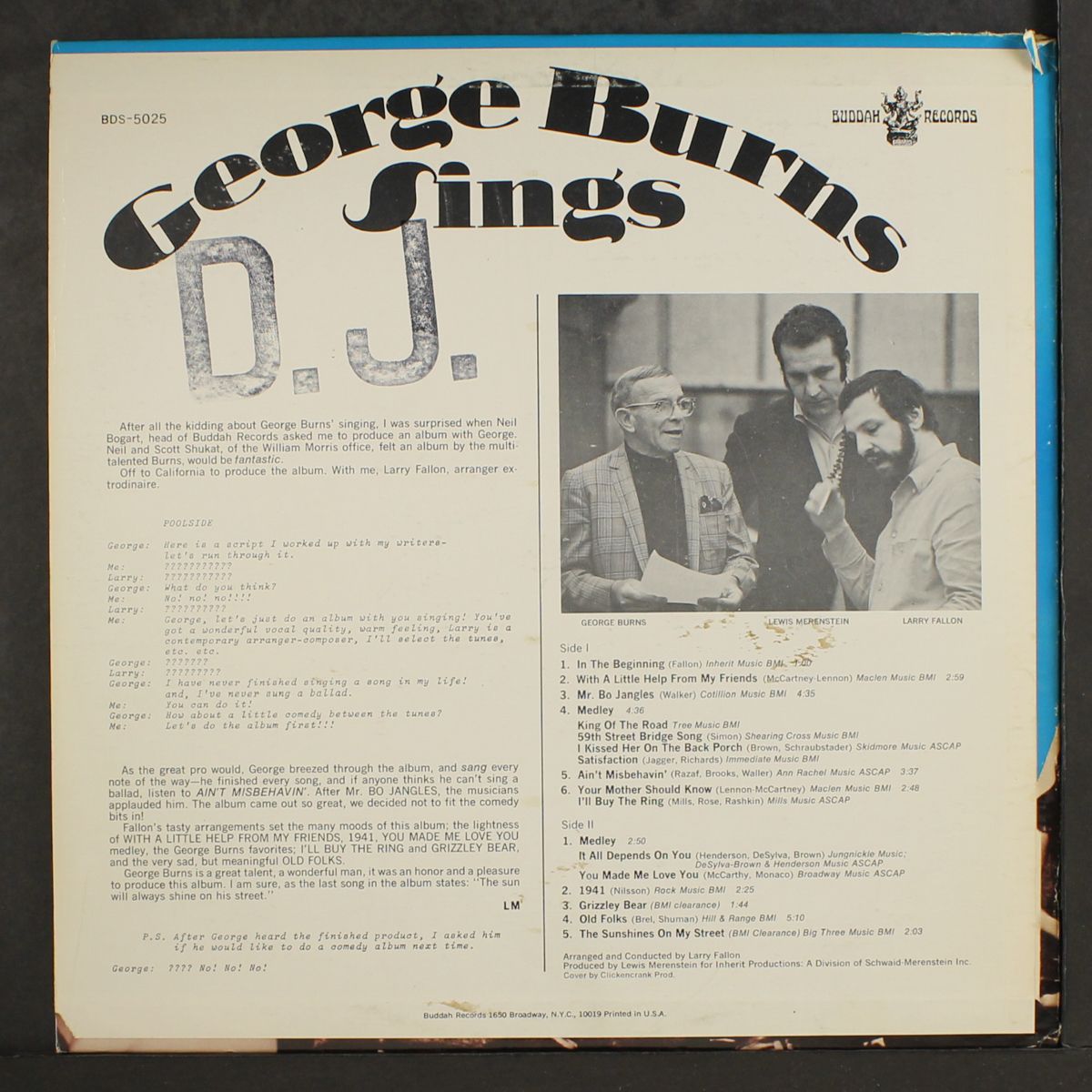 sings by GEORGE BURNS