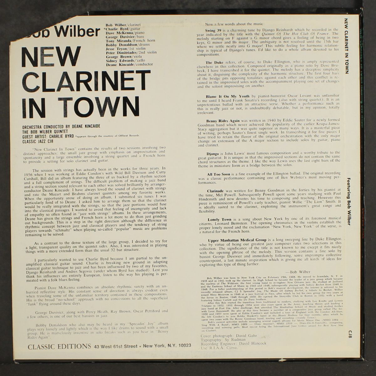 new clarinet in town by BOB WILBER