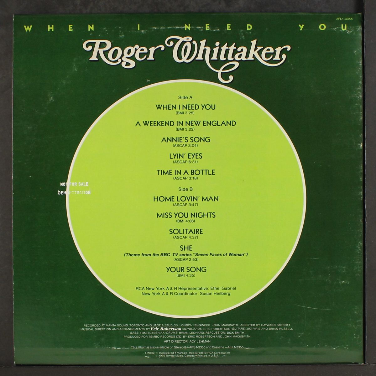 when i need you by ROGER WHITTAKER