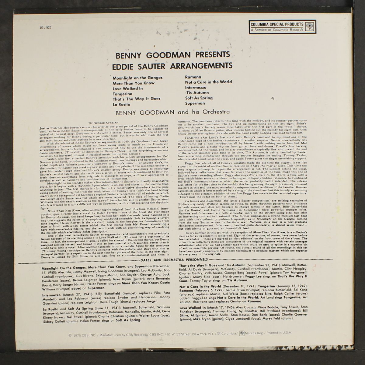 arrangements by eddie sauter by BENNY GOODMAN