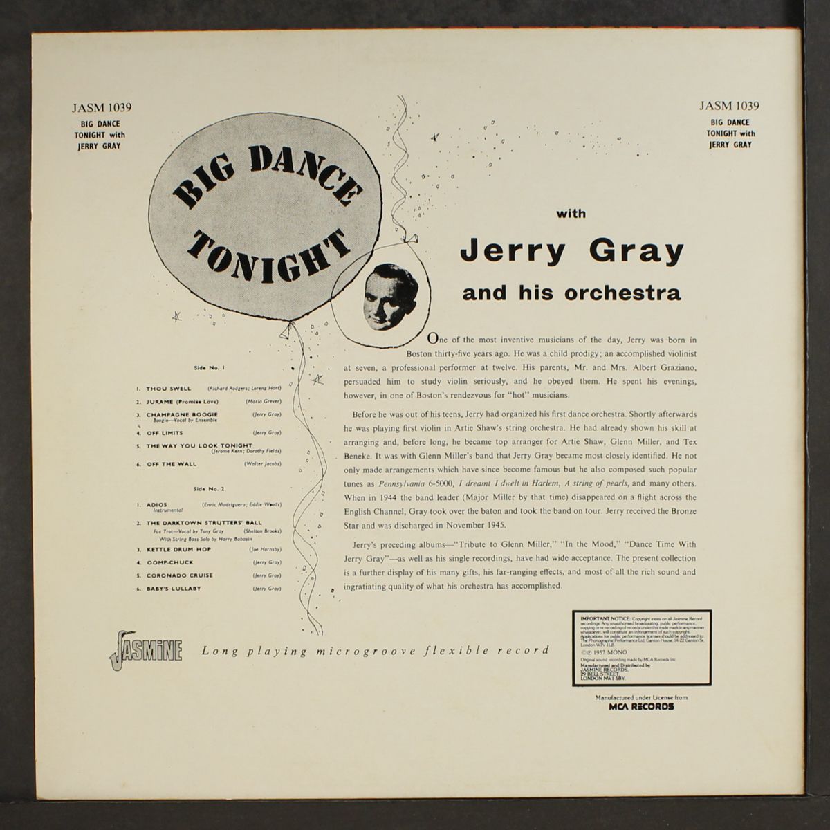 big dance tonight by JERRY GRAY