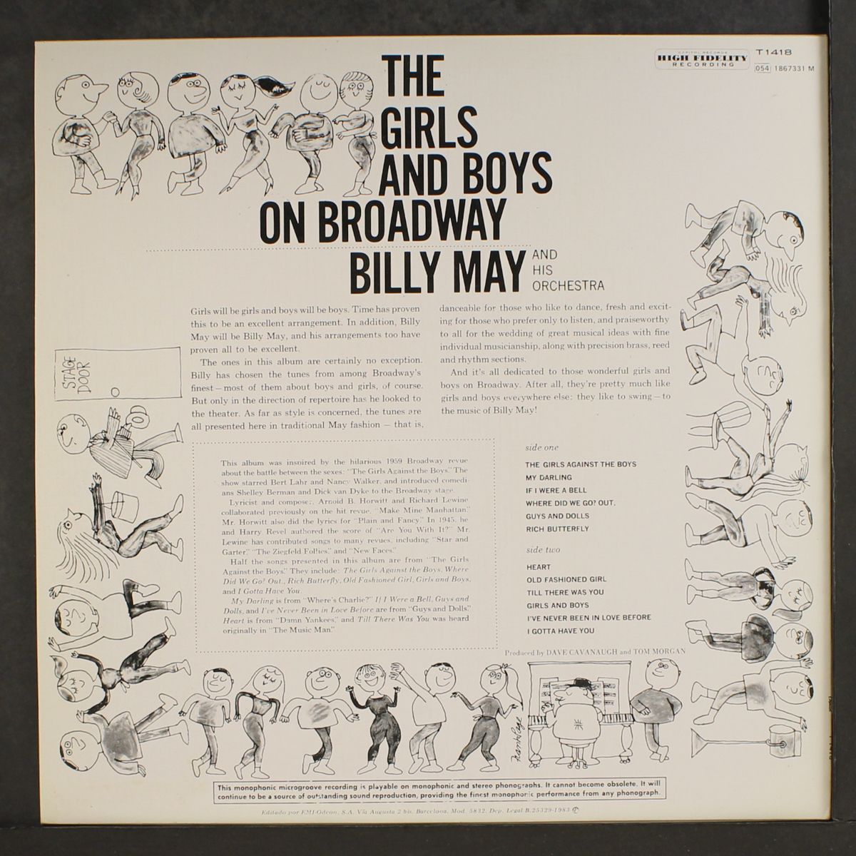 the girls & boys on broadway by BILLY MAY