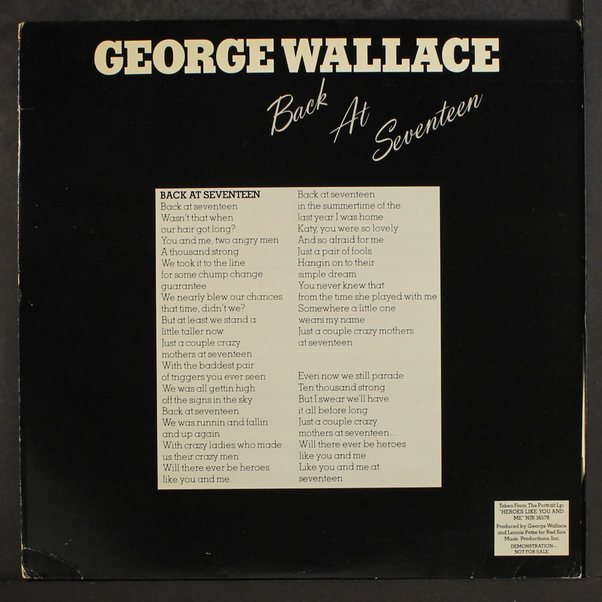 back at seventeen by GEORGE WALLACE