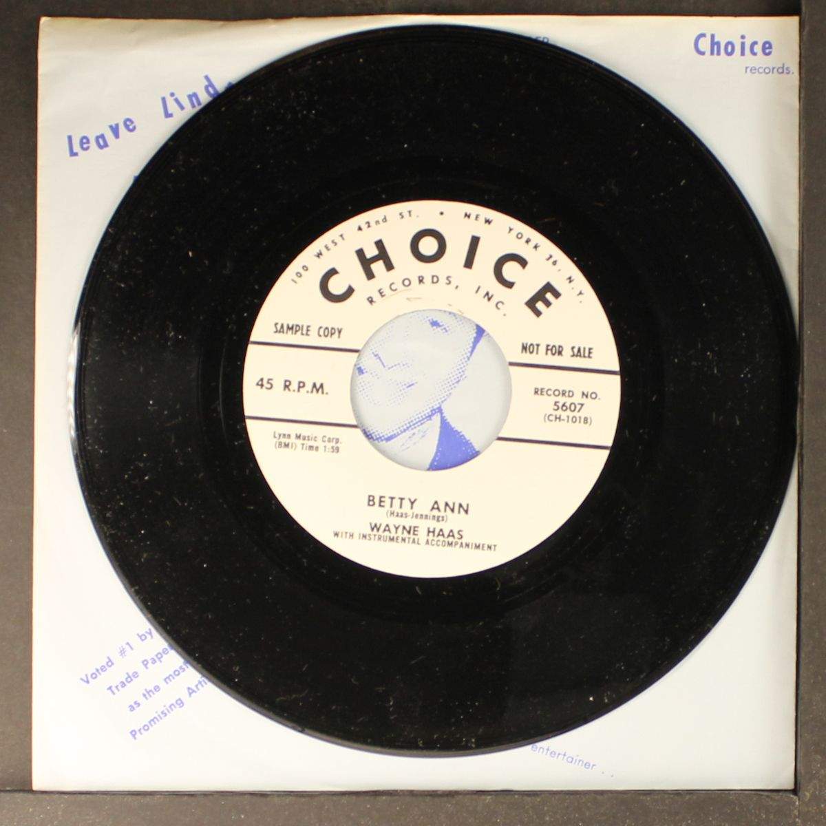 betty ann / leave linda alone by WAYNE HAAS