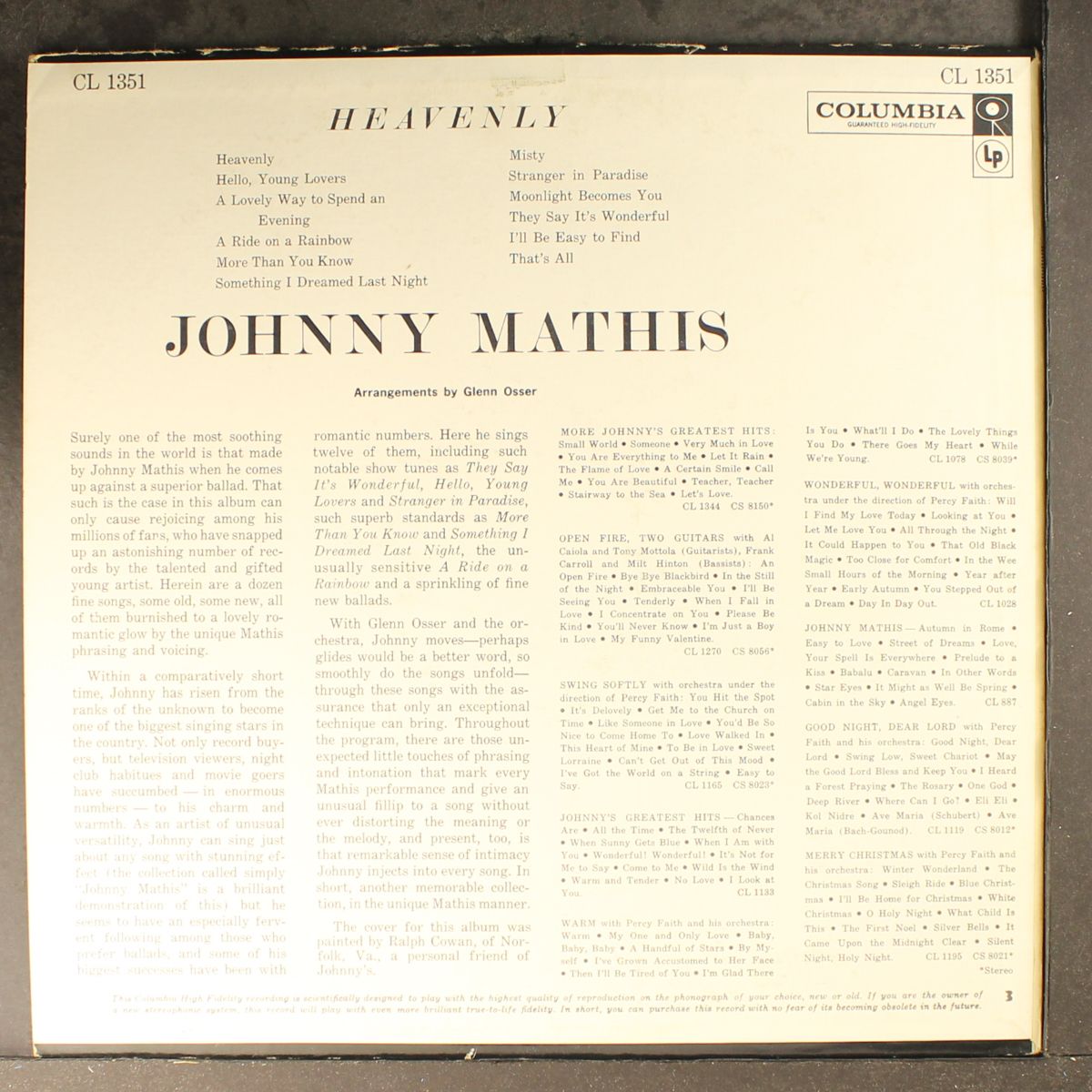 heavenly by JOHNNY MATHIS