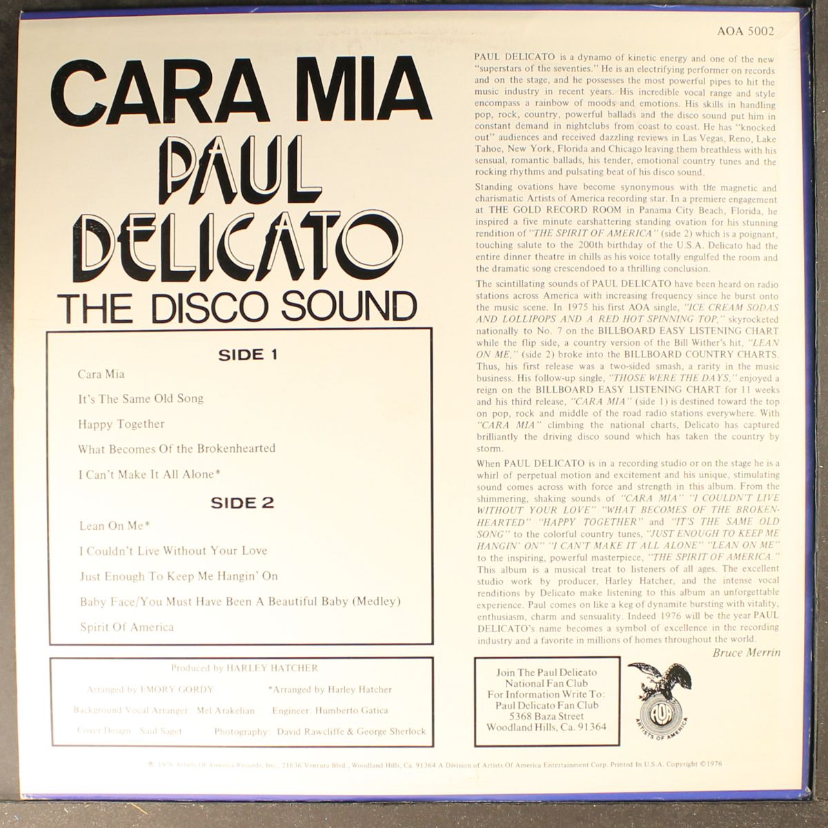 cara mia by PAUL DELICATO