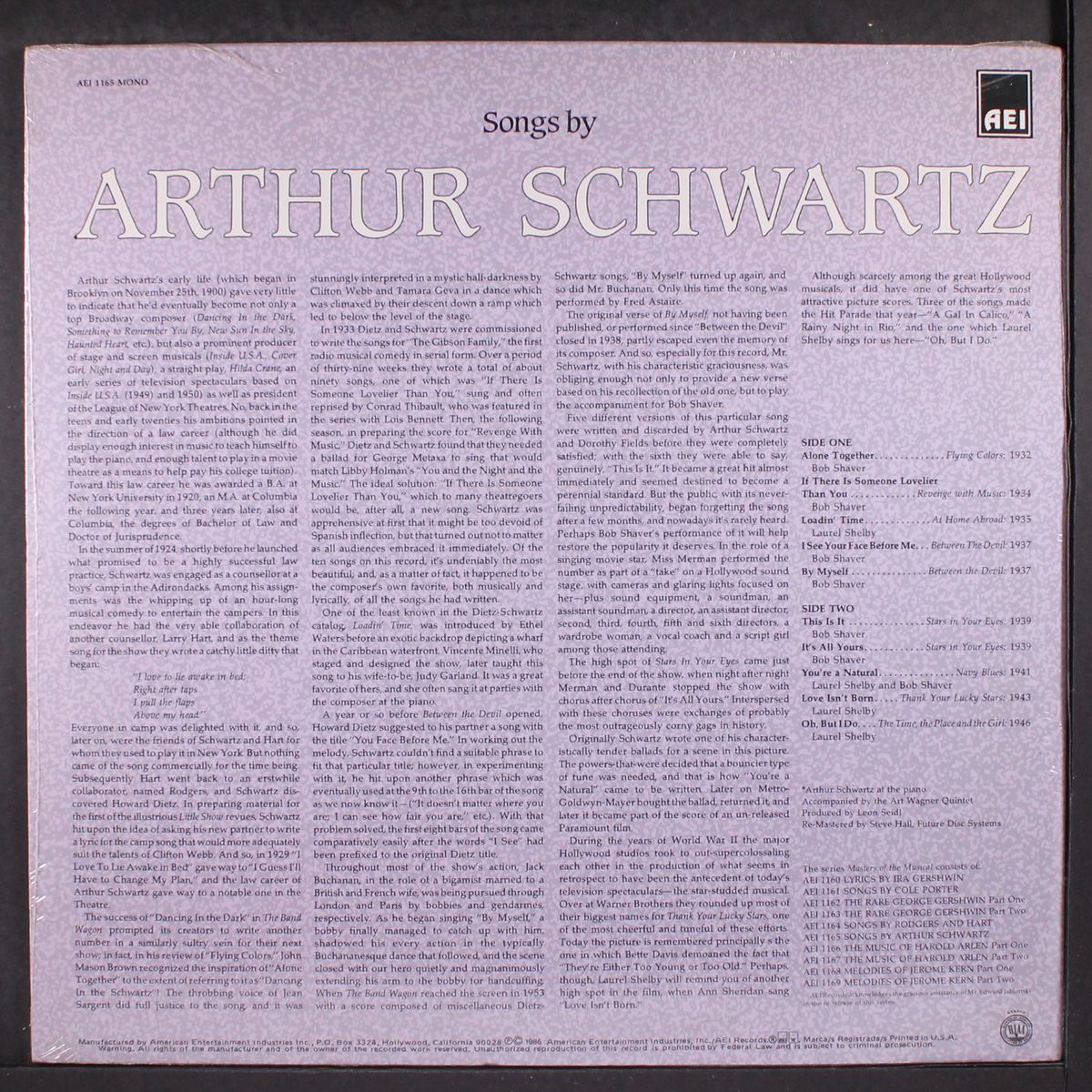 masters of the musical, vol. 6 by ARTHUR SCHWARTZ