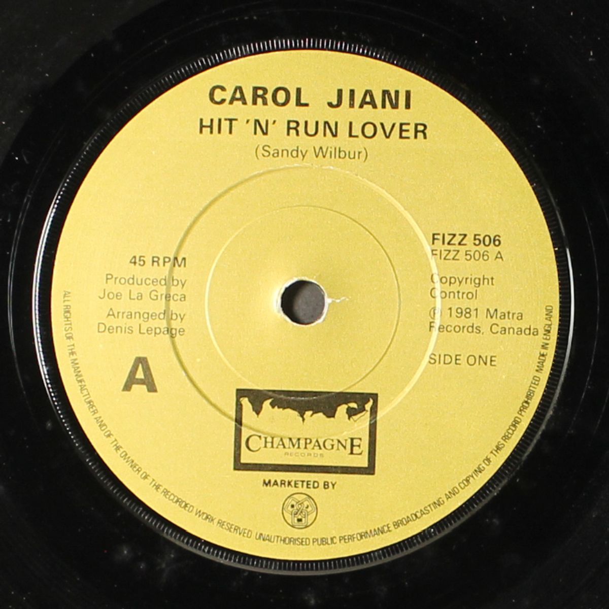 hit 'n' run lover / all the people of the world by CAROL JIANI