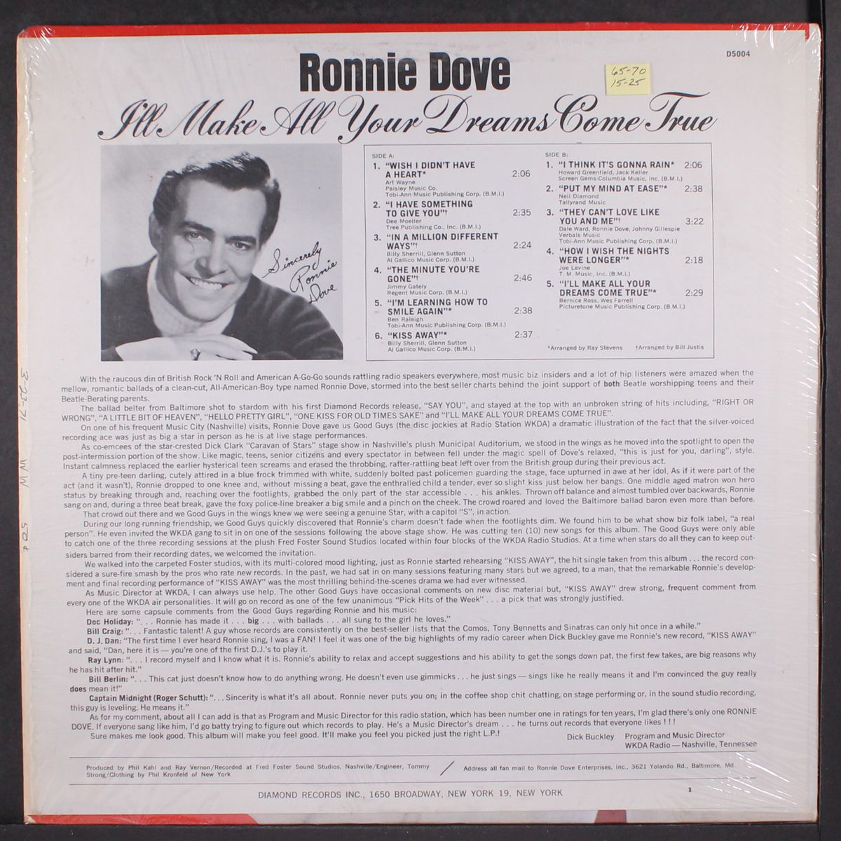 i'll make all your dreams come true by RONNIE DOVE