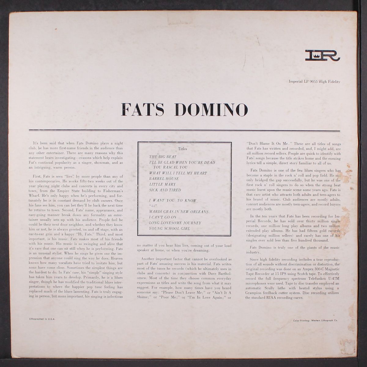 the fabulous mr d by FATS DOMINO