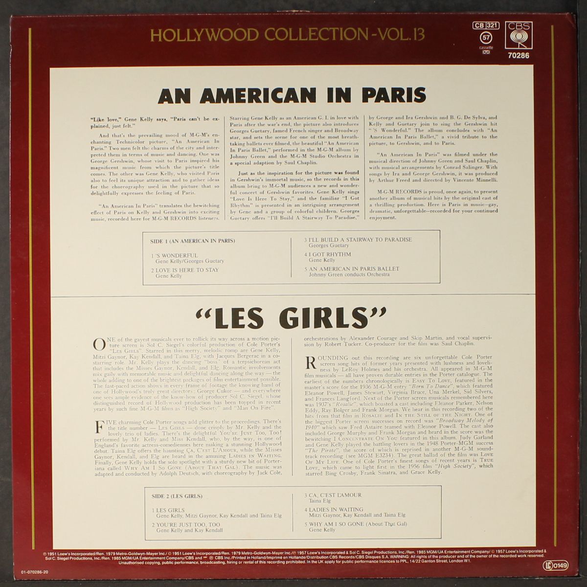 les girls / an american in paris by SOUNDTRACK