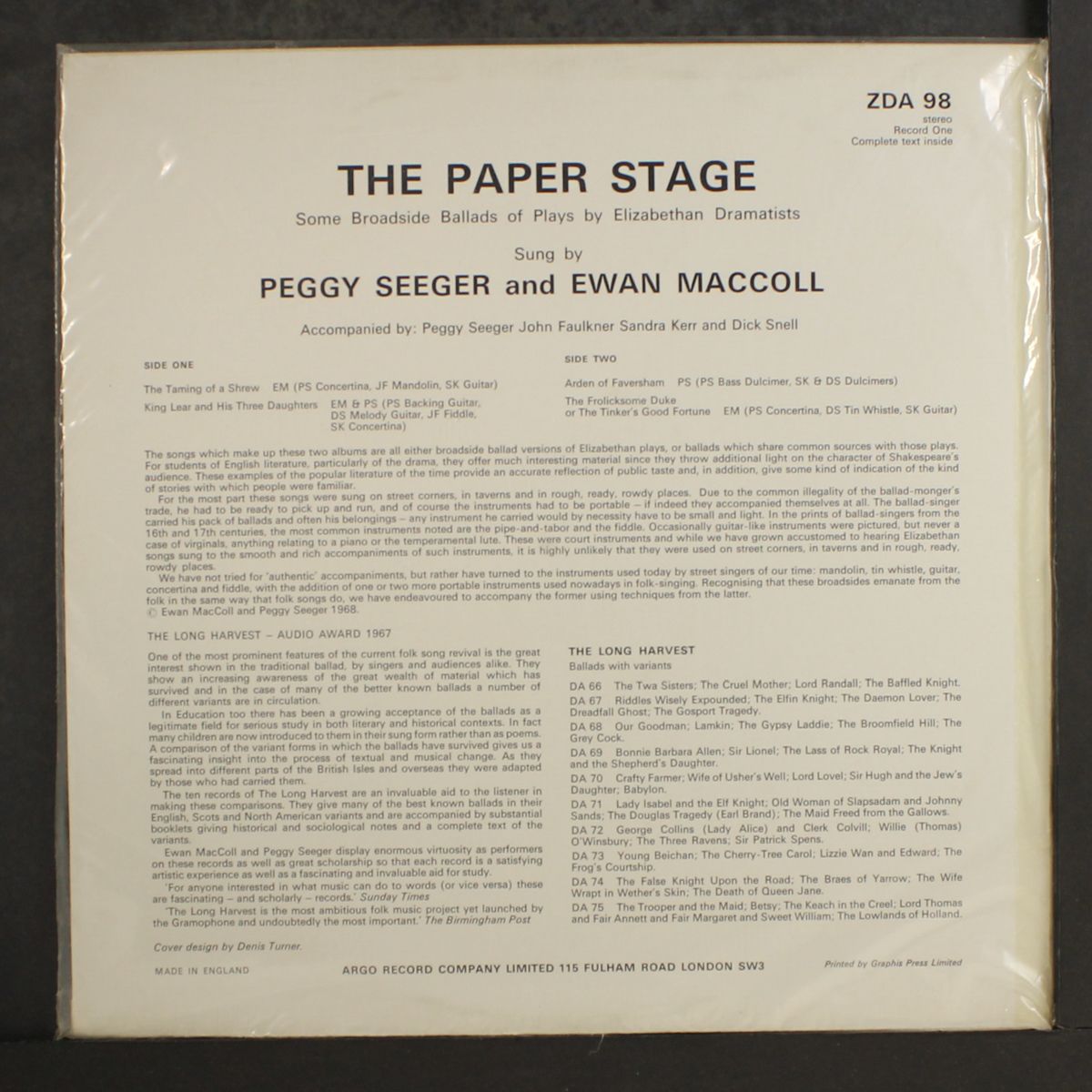 the paper stage, record one by EWAN MACCOLL & PEGGY SEEGER