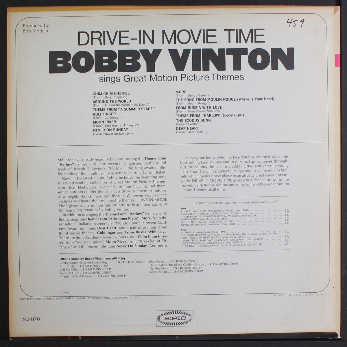 drive-in movie time by BOBBY VINTON